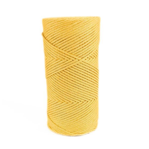 Cotton Macrame yarn, yellow 1001/049, Hobby Trend
