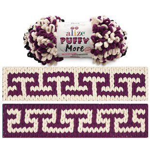 Пряжа Alize Puffy More/Ализе Пуффи Мор, сливовый молочный, 6537 6192 фото