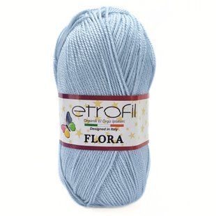 Пряжа Flora/Флора, блакитний 75046, Etrofil 375 фото