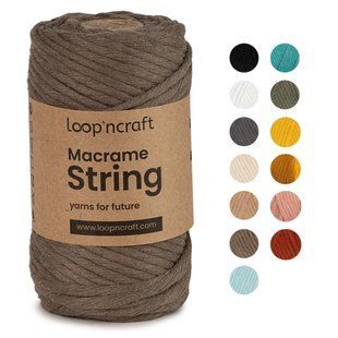 Пряжа Makrame Cord String 3 мм/Макраме Корд Стринг 3 мм, темно-бежевый, Loop`ncraft 6141 фото