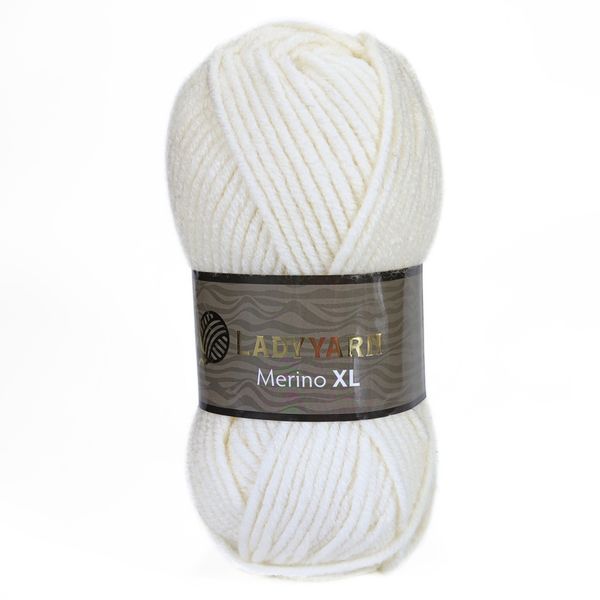 Пряжа Merino XL/Меріно XL, молочний NW001 2477 фото