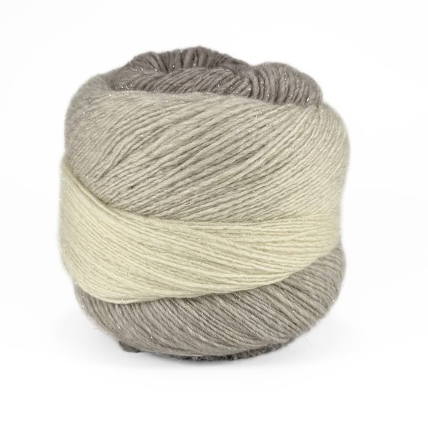 Poema Glitter Yarn,milky beige taupe 100, Laines du Nord
