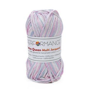 Пряжа Cotton Queen Multi Jacquard/Коттон Квин мульти жакард, розовый-сиреневый мультиколор 10404, Performance 3551 фото