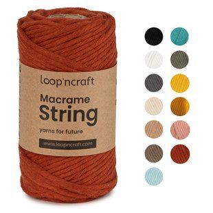 Пряжа Makrame Cord String 3 мм/Макраме Корд Стринг 3 мм, красный, Loop`ncraft 6146 фото