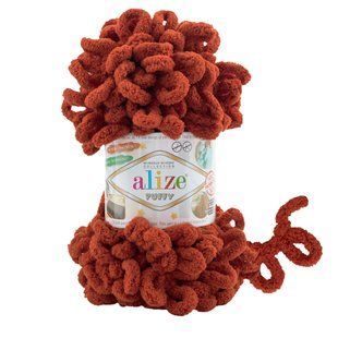 Пряжа Alize Puffy/Алізе Пуффі, помаранчево-теракотовий 36 3453 фото