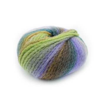 Пряжа Laines du Nord Alpaca Color/Альпака Колор, горчичный-сиреневый-зелёный-бирюзовый мультиколор 5 3104 фото