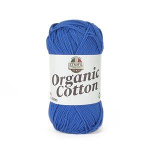 Пряжа Organic Cotton/Органік Коттон, насичений синій 75428, Etrofil 5383 фото
