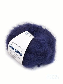 Пряжа Wool Mohair/Вул Мохер, темно-синій 6035, Lana Gatto 4006 фото