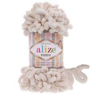 Пряжа Alize Puffy/Алізе Пуффі, слонова кістка 599 568 фото