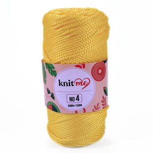 Пряжа Makrome No 4/Макроме №4, жовтий глянцевий PP0238, Knit Me 997 фото