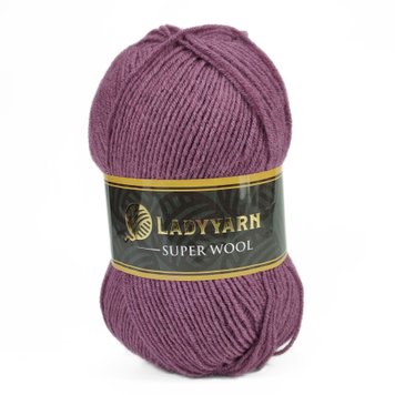 ПРЯЖА SUPER WOOL/СУПЕР ВУЛ, темно-бузковий NW015 2438 фото