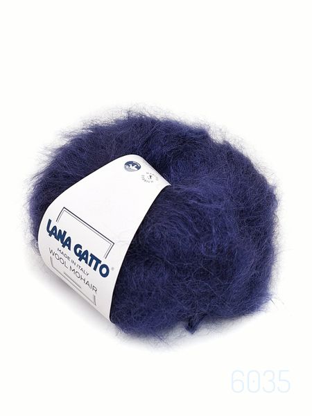 Пряжа Wool Mohair/Вул Мохер, темно-синий 6035, Lana Gatto 4006 фото