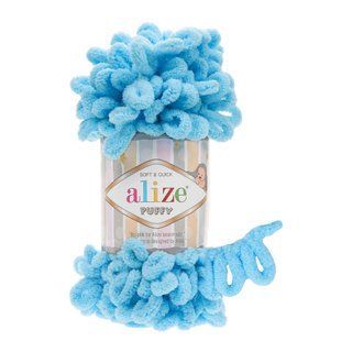 Пряжа Alize Puffy/Алізе Пуффі, небесно-блакитний 287 3966 фото