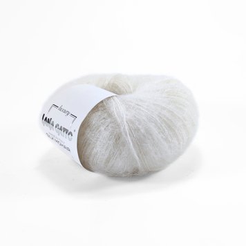 Пряжа Silk Mohair/Силк Мохер, белый 6027, Lana Gatto 1545 фото