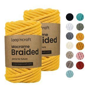 Пряжа Makrame Braidy Filled/Брейді Філлед, світло-жовтий BF25-29, Loop`ncraft 6158 фото