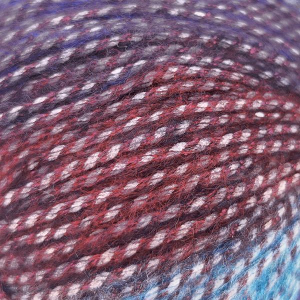 Пряжа Romance/Романс, бордовий-фіолетовий-синій KR 07, Knit Me 653 фото