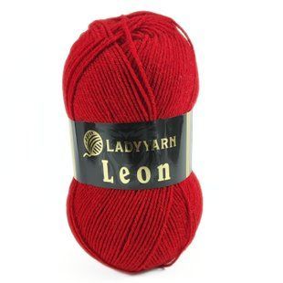 Пряжа Leon/Леон, червоний LN023, Lady Yarn 1482 фото