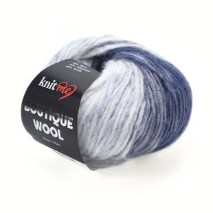 Пряжа Boutique Wool/Бутік Вул, білий-джинсовий КВ06, Knit Me 633 фото