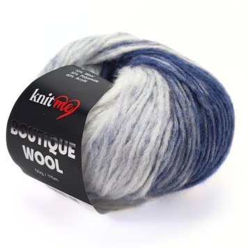 ПРЯЖА BOUTIQUE WOOL/БУТІК ВУЛ, білий-джинсовий КВ06 633 фото