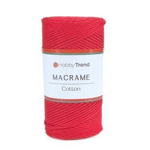 Пряжа Cotton Macrame/Котон Макраме, червоний 1001/100, Hobby Trend 5617 фото
