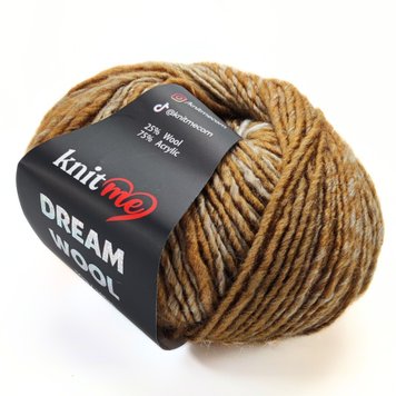 ПРЯЖА DREAM WOOL/ПРЯЖА ДРІМ ВУЛ, коричневий-світло бежевий KD01 620 фото