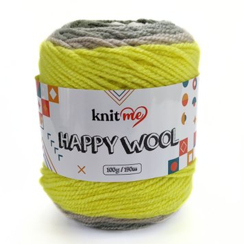 HAPPY WOOL/ХЕППІ ВУЛ, білий-лимонний-пісок-оливковий HW6 1152 фото