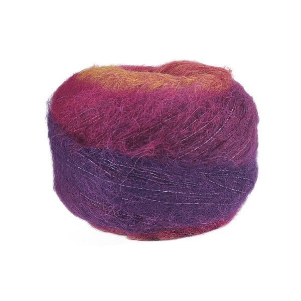 Пряжа Poema Alpaca/Поэма Альпака, бордовый-красный-оранжевый-желтый мультиколор 102, Laines du Nord, Laines du Nord 4923 фото