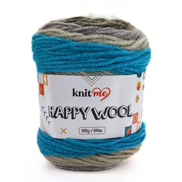 HAPPY WOOL/ХЕППІ ВУЛ, блакитний-білий-темно сірий-сірий-світло сірий HW8 1154 фото