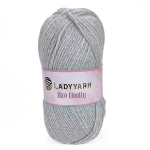 Пряжа Nice Woolly/Найс Вулл, світло-сірий NW021, Lady Yarn 2454 фото