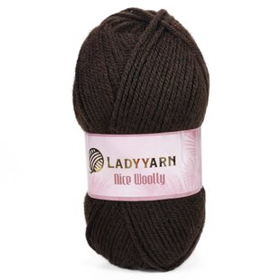 Пряжа Nice Woolly/Найс Вулл, темно-коричневий NW007, Lady Yarn 2470 фото