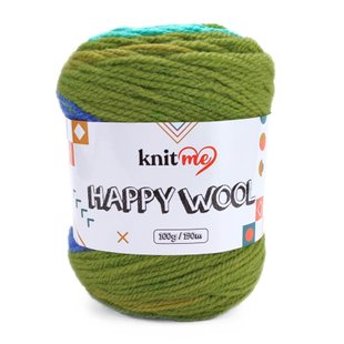 Пряжа Happy Wool/Хеппі Вул, індіго-фісташковий-бірюзовий-зелений HW12, Knit Me 1157 фото