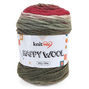 Пряжа Happy Wool/Хеппі Вул, болотяний-сірий-сіро зелений-червоний-теракотовий HW4, Knit Me 1159 фото