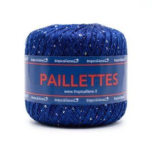 Пряжа Paillettes/Паллетс, синій (паєтка голографічна) 416, Tropical Lane 6175 фото