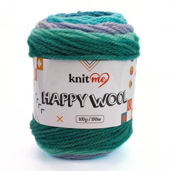 HAPPY WOOL/ХЕППИ ВУЛ, морская волна-салатовый-светло серый-бирюза HW17 1160 фото