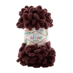Пряжа Alize Puffy/Алізе Пуффі, червоно-коричневий 993 5346 фото