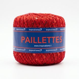 Пряжа Paillettes/Паллетс, червоний (паєтка червона) 418, Tropical Lane 6176 фото