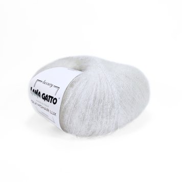 Пряжа Silk Mohair Lux/Сілк Мохер Люкс, білий 6027, Lana Gatto 1564 фото