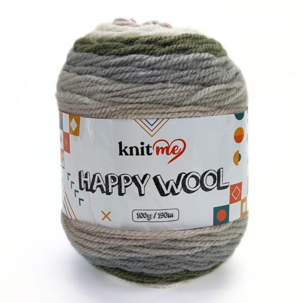 HAPPY WOOL/ХЕППІ ВУЛ, пісок-сірий-оливковий-молочний-бежевий HW1 1161 фото