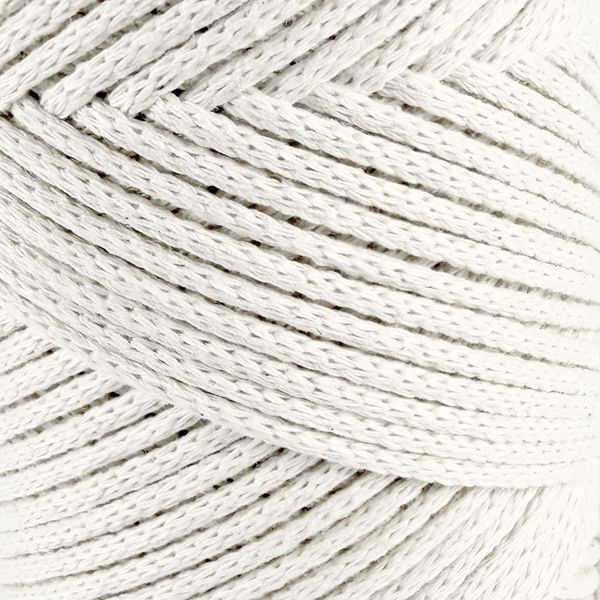 Пряжа Cotton Macrame/Котон Макраме, молочный 1001/010, Hobby Trend 5629 фото