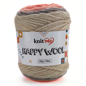 HAPPY WOOL/ХЕППИ ВУЛ, кремовый-светло серый-лососевый-молочный HW15 1162 фото