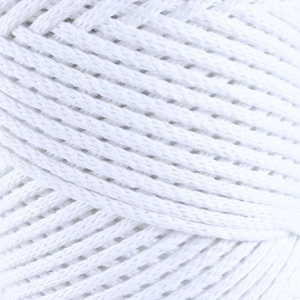 Пряжа Cotton Macrame/Котон Макраме, белый 1001/001, Hobby Trend 5630 фото