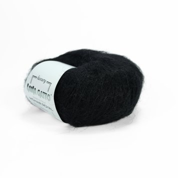 Пряжа Mohair Royal/Мохер Роял, чорний 5000, Lana Gatto 1616 фото