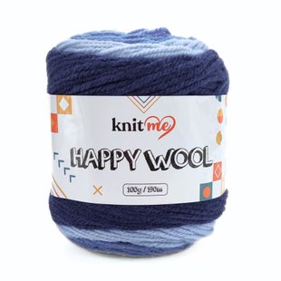 Пряжа Happy Wool/Хеппі Вул, синій-блакитний-електрик-індіго HW9, Knit Me 1164 фото