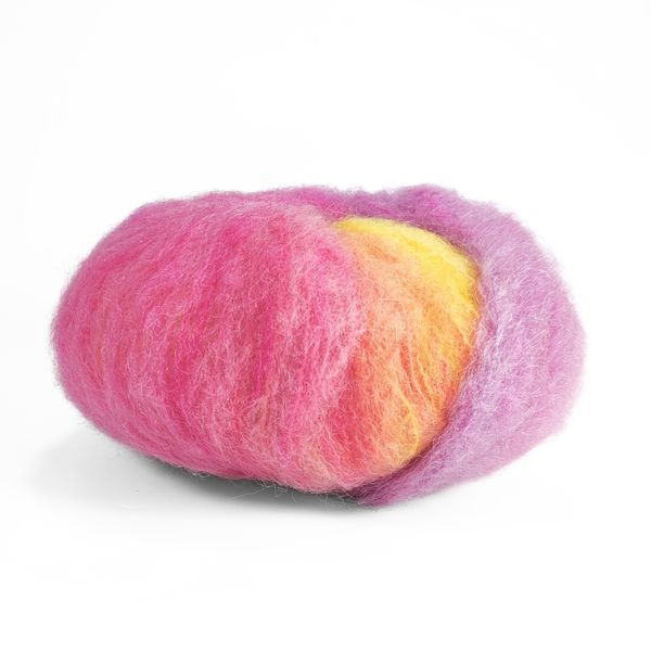 Пряжа Mohair Trend Print/Мохер Тренд Прінт, рожевий-жовтий-бірюзовий 4, Laines du Nord 4352 фото