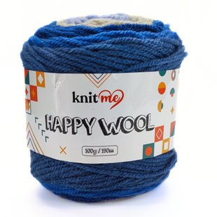 Пряжа Happy Wool/Хеппі Вул, сірий-індіго-пісок-блакитний HW20, Knit Me 1165 фото