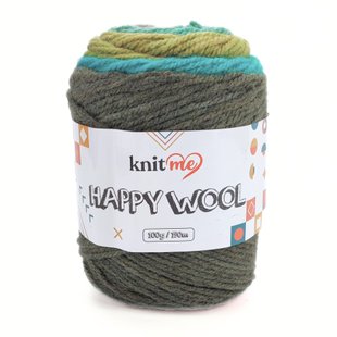 Пряжа Happy Wool/Хеппі Вул, хакі-бірюза-болотяний-блакитна ялина-світло сірий HW19, Knit Me 1166 фото