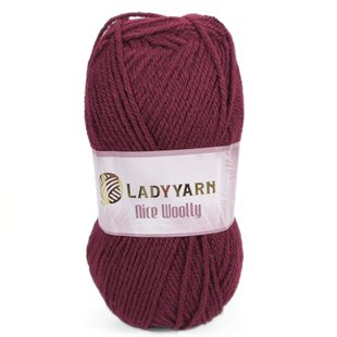 Пряжа Nice Woolly/Найс Вулл, бордовий NW017, Lady Yarn 2465 фото