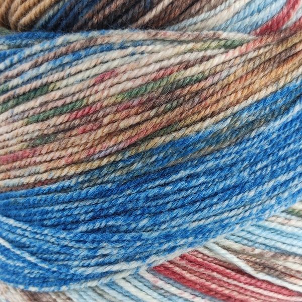 Пряжа Carnival Sock/Карнивал, коричневый-голубой-синий-теракотовый мультиколор 2, Laines du Nord 4856 фото