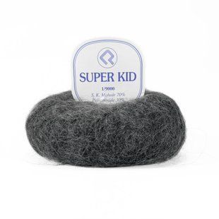 Пряжа Super Kid Mohair/Супер Кід Мохер, чорно-сірий 2467 Campolmi 5687 фото
