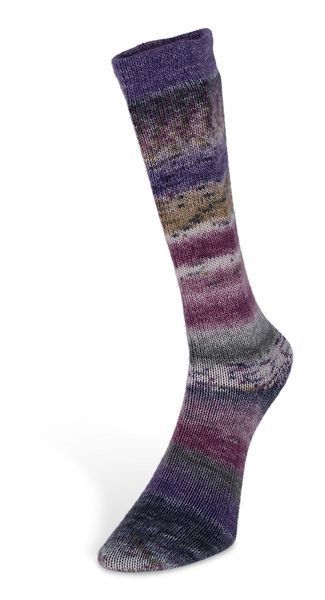 Carnival Sock Yarn, grey-khaki-purple-beetroot multicolour 4, Laines du Nord